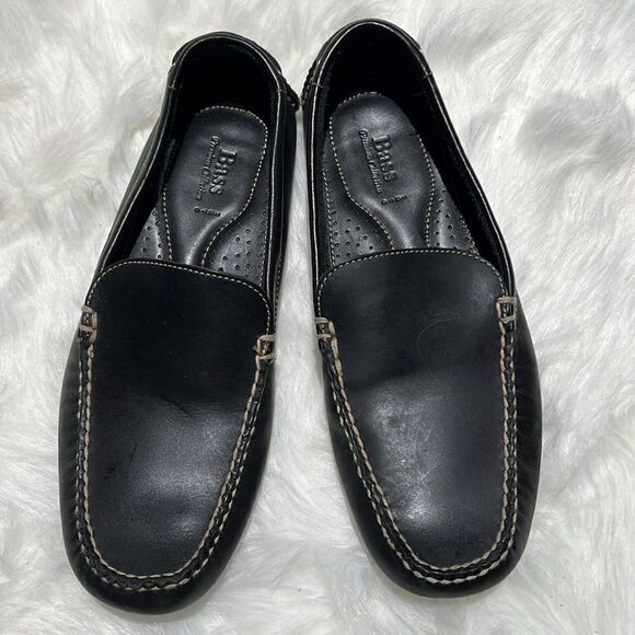 Black leather Bass driving shoes‎ Size 10M.  B80